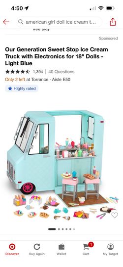 Nice 18” dolls  ICESCREAM TRUCK withexcesories