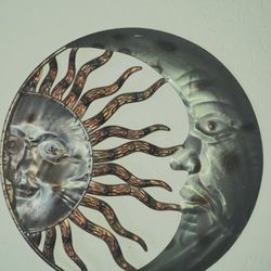 Sun/Moon Metal Outdoor Wall Decor