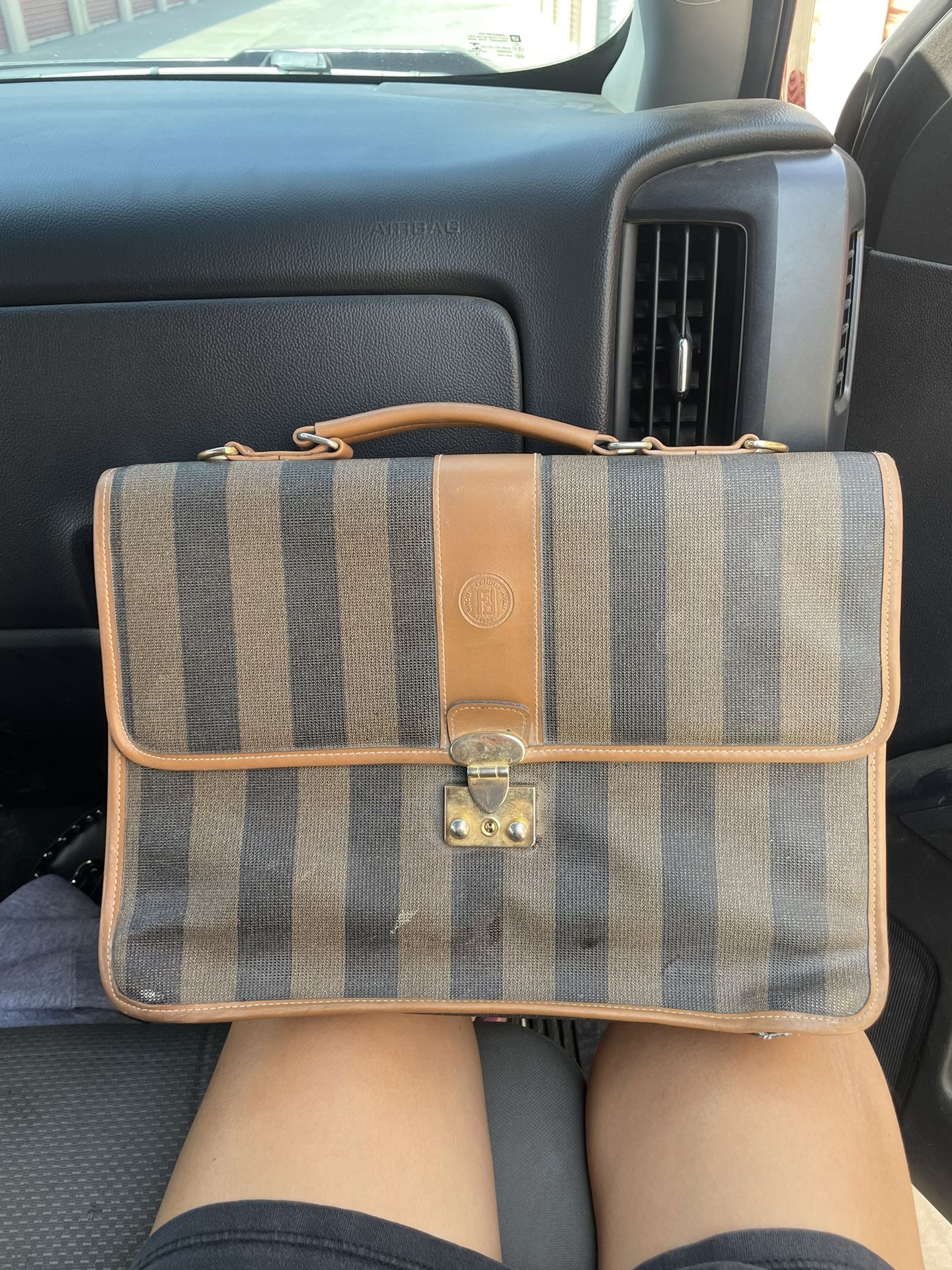 Faux Fendi Briefcase Purse Hand Bag