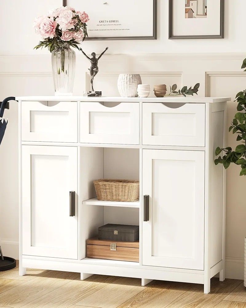Storage Cabinets,Wooden Floor Cabinet,with Drawers and Shelves Storage Cabinets,Accent Cabinet for Living Room, Bedroom,Bathroom Furniture Home Decor