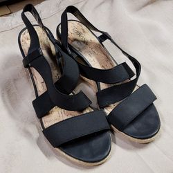 Black high heel sandals