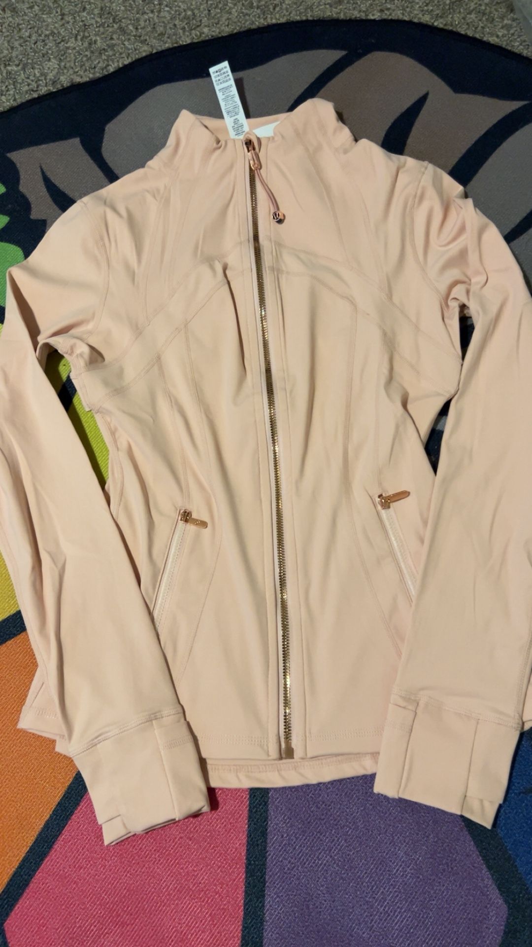 Pink Rose gold zipper Lululemon define jacket