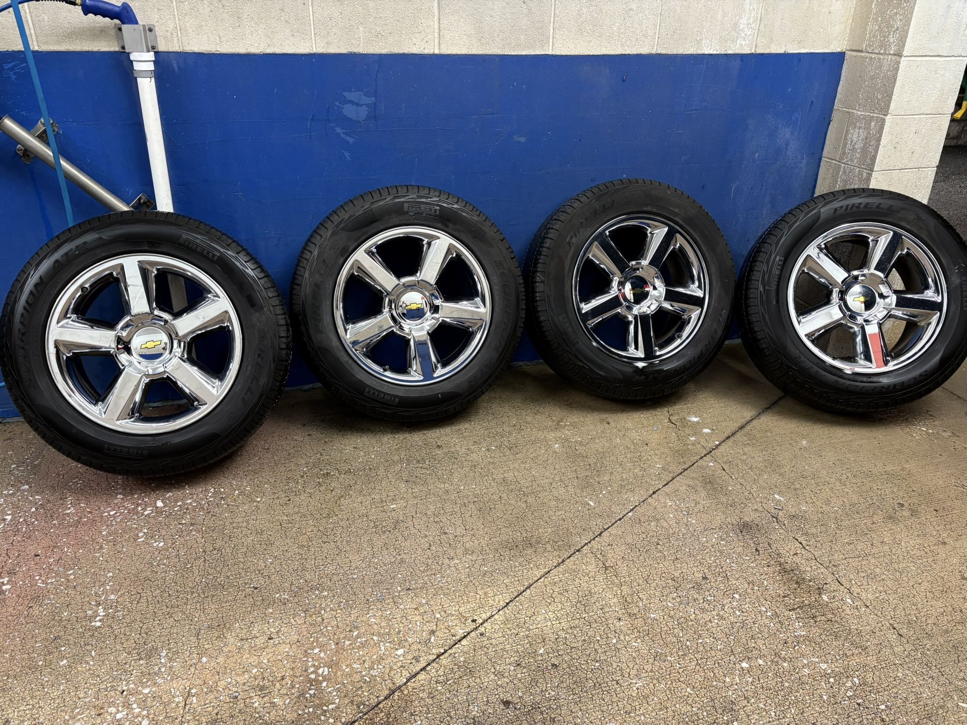 4 20” LTZ Chrome 5 Spoke Rims And Tires