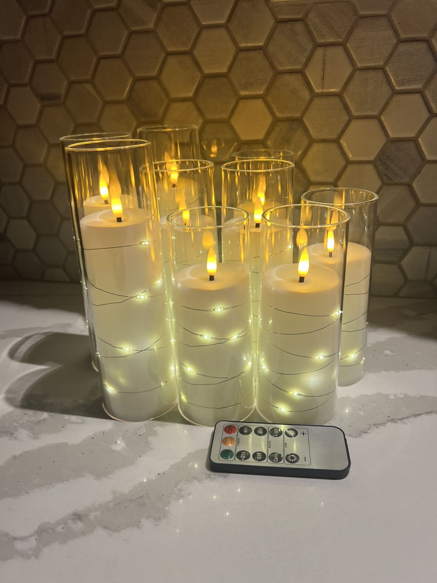 7 Flameless Candles White