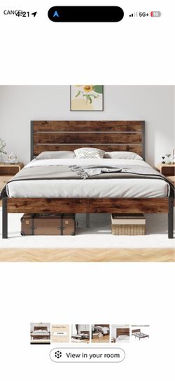 QUEEN MATTRESS WITH BED FRAME/Colchon con mueble