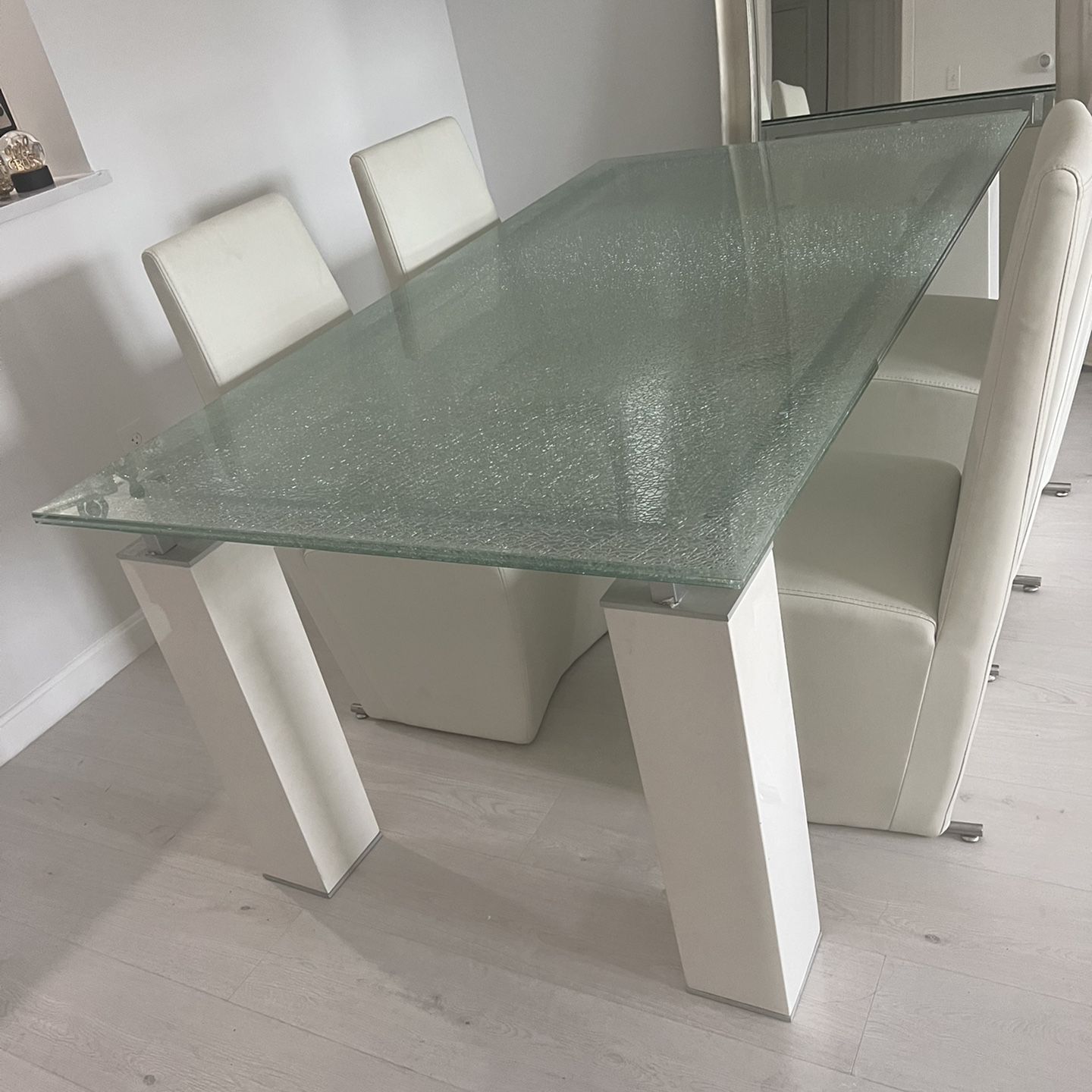 Unique Shattered Glass Dining Room Table