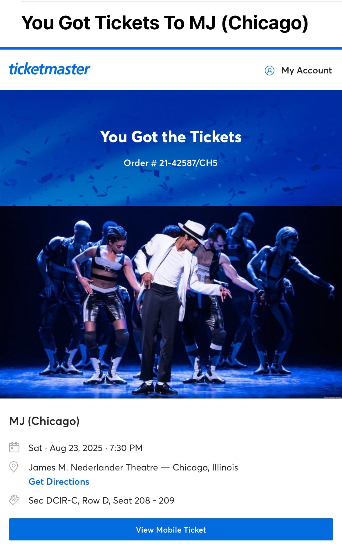 MJ The Musical - Tour