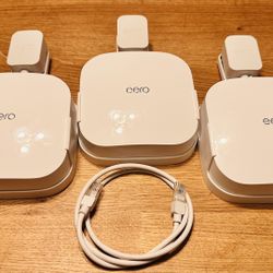 Eero Pro 6 Mesh Wi-Fi 6 (3-Pack) + Wall Mounts – Gigabit, 6000 sq ft Coverage