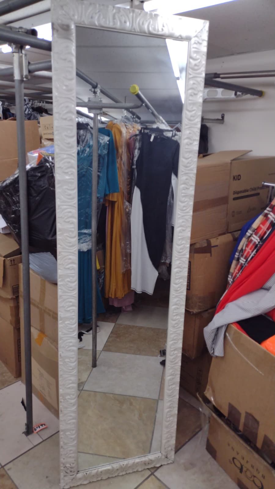 White framed mirror 