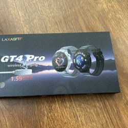 New! GT4 PRO Smartwatch- 1.59" Display-Android OS-2 Band/black