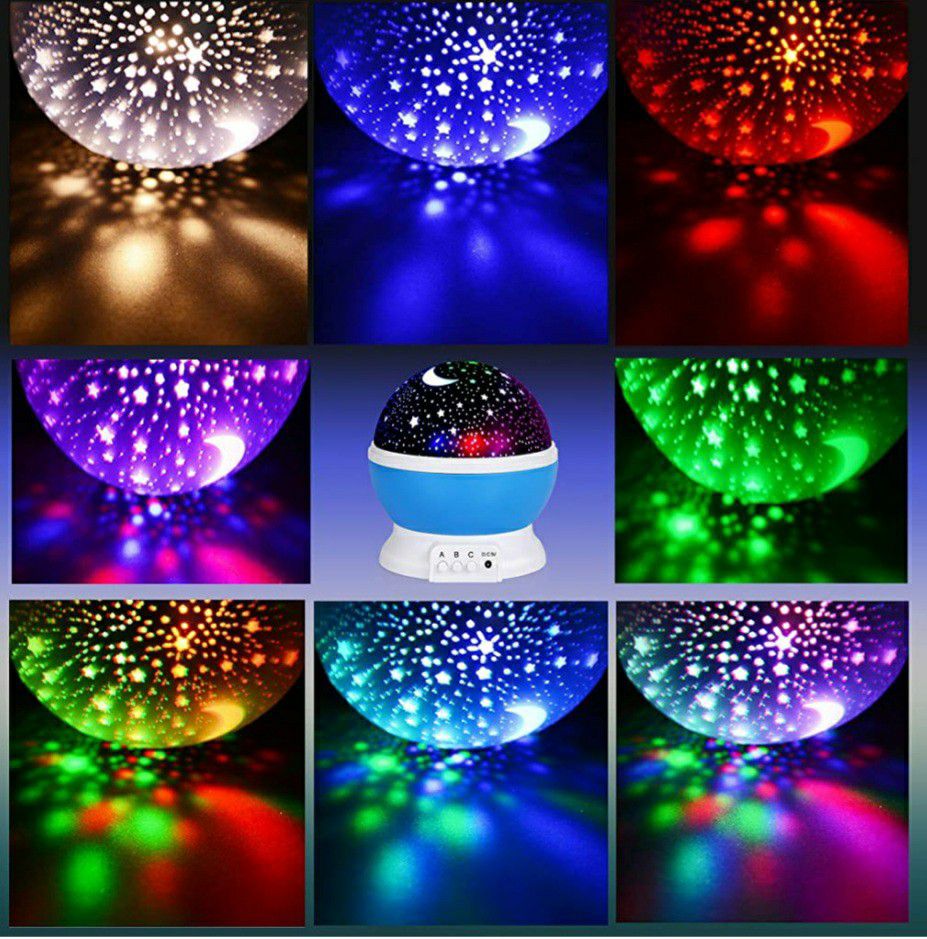 SUNNEST Night Lights for Kids, SUNNEST Baby Night Light Rotating Star Projector with USB Cable,Color Changing Night Light Projector for Bedroom