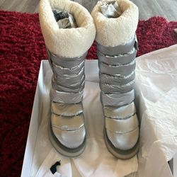 Monclear Silver Snow Boots 