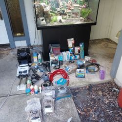 Approximately 70 Gallon Aquarium W/many Accessories. 