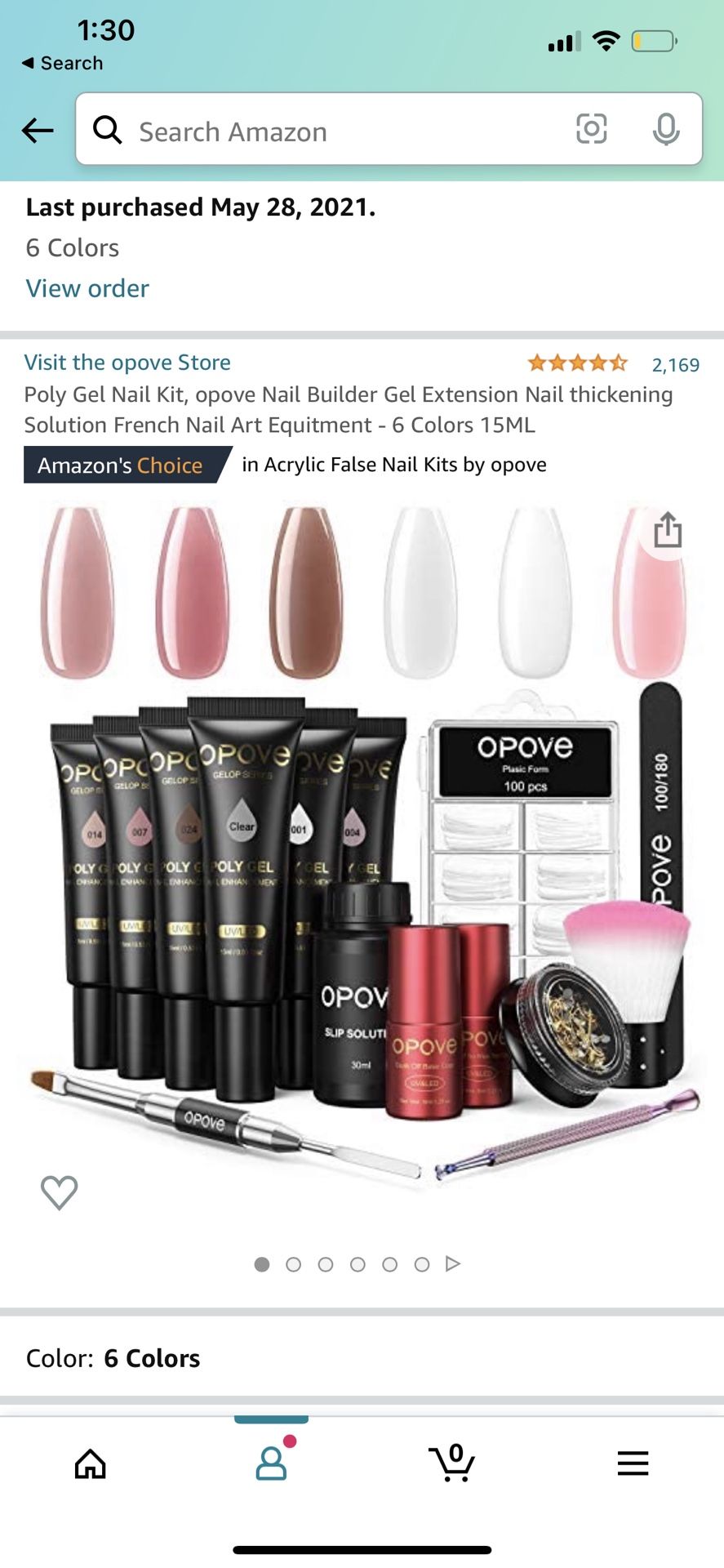 Poly Gel Nail Kit, opove Nail Builder Gel Extension Nail thickening Solution French Nail Art Equitment - 6 Colors 15ML