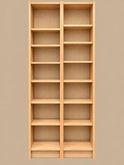 IKEA BILLY Narrow Bookcases – Pair – Birch/Oak Finish – 79” Tall