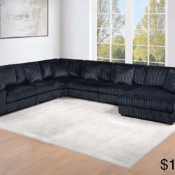XL Modular Corduroy Sectional Sofa