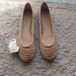 Brand New Camel Color Woven Flats Size 7.5