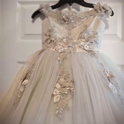 Girls Silver Party Dress