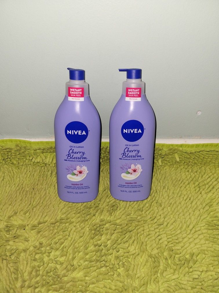 2 Nivea Cherry Blossom Jojoba Oil 16.9oz