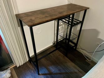 Industrial Bar Table with Wine Rack -16 in. By 43 in.