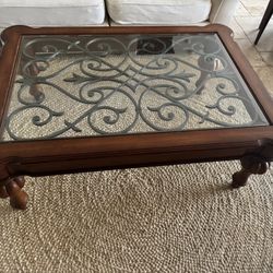 Ethan Allen Glass Coffee Table