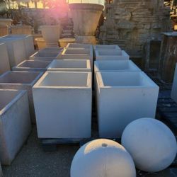 Concrete Square Planter / Cement Backyard Patio Pots Garden Planters