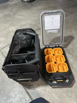 TOUGHBUILT Large Black Polyester 16-in W x 11.02-in D x 13.78-in L Tool tote