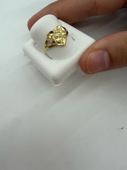10KT Real Gold Heart Nugget Ring for Her