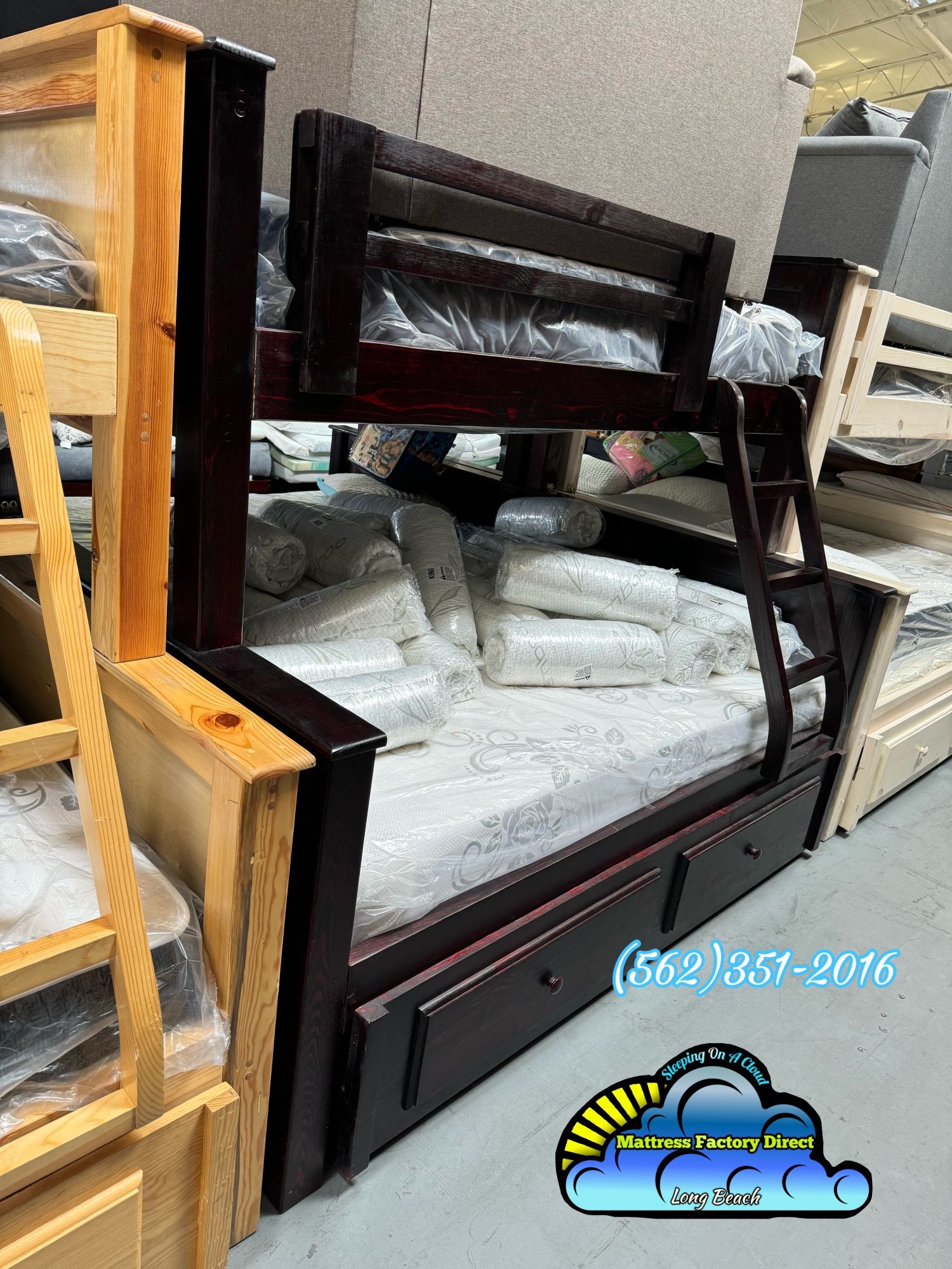 Triple Bunk Bed Twin Full Full Litera Con Colchones 