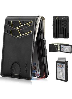 UMOVEN Slim Bifold Wallet with Money Clip