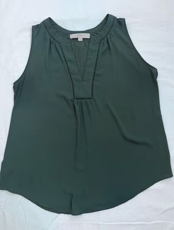 LOFT Green Sleeveless Blouse Size S