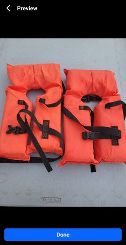 Stearns Type II Child size orange life vests, set of 2. 30-60# child.