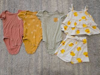 Onesies 3 and 1 adorable short set size 12 baby girl toddler bundle