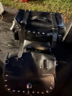 set of motorcycle saddlebags