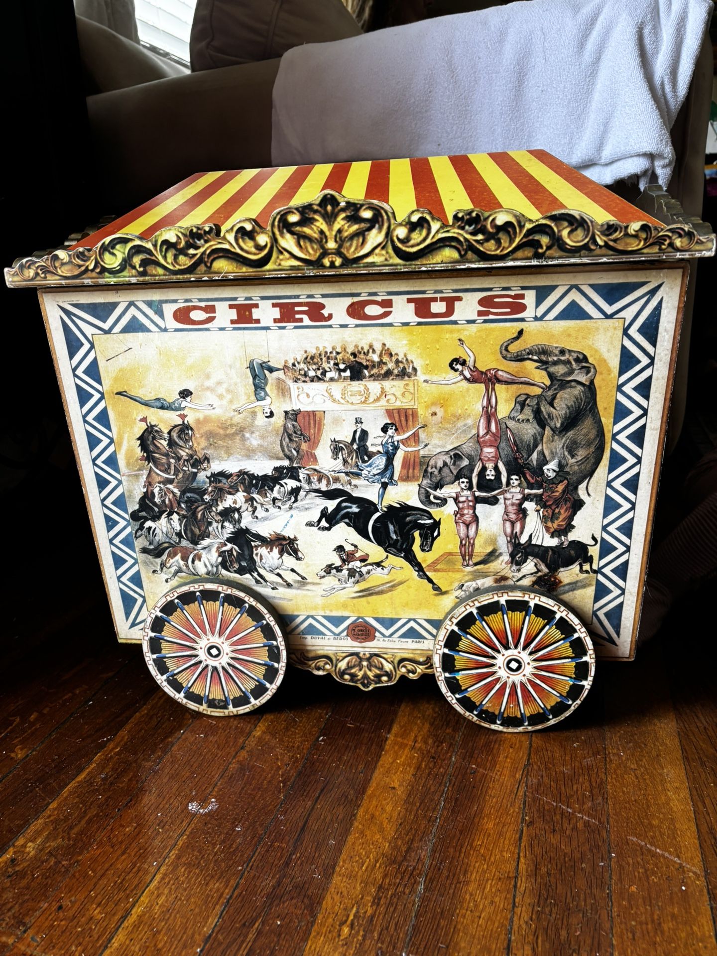 Antique circus chest