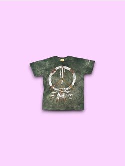 Vintage 90s The Mountain T-Shirt Native American Peace Size Large Leather Tag