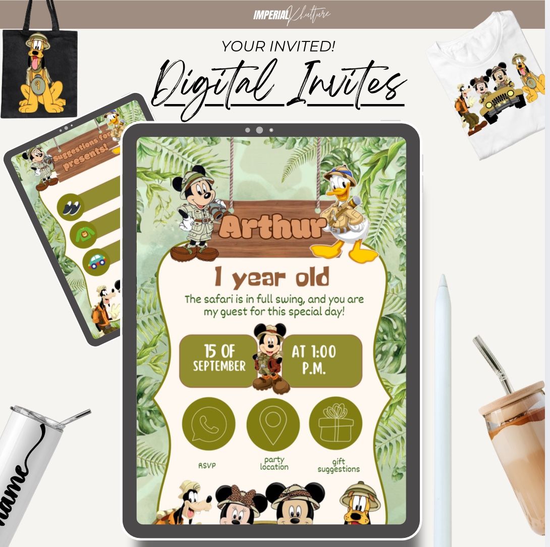 Digital invitation from ages one to 12
