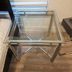 Glass Crome End Table-Newish
