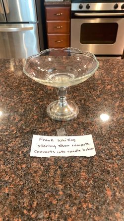 FRANK WHITING STERLING WEIGHTED COMPOTE CONVERTS INTO CANDLE STICK BEAUTIFUL PIECE