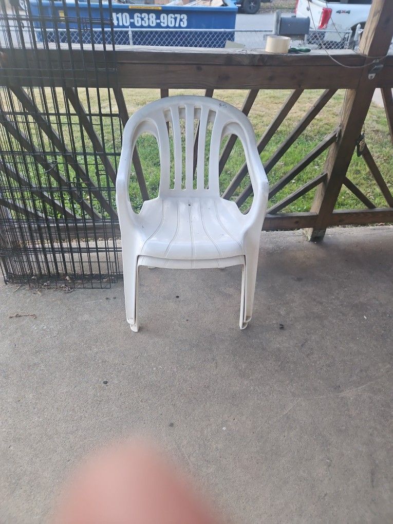 White Plastic Chairs X3