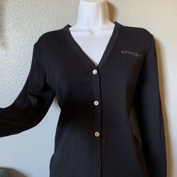 Chase bank black cardigan shirt XS