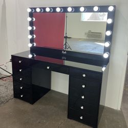 Makeup Vanity Black With Mirror / price includes delivery and assembly, Financing  available 