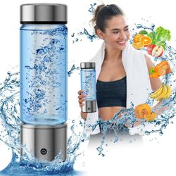 Hydrogen Water Bottle,2024 New Hydrogen Water Generator, 14 oz Rechargeable Portable Water Purifier,Healthy Hydration Hydrogen Water Bottle,Home Trave