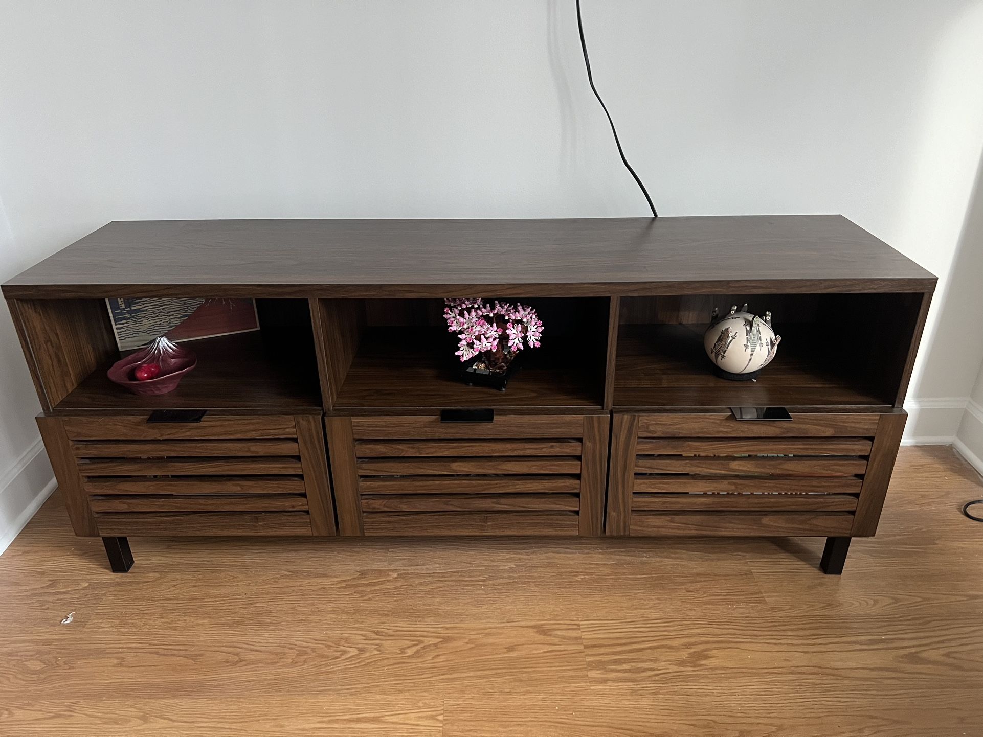 jackson 58" slat door tv stand walker edison