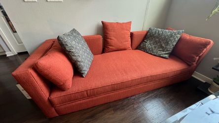 Burnt orange chaise lounge