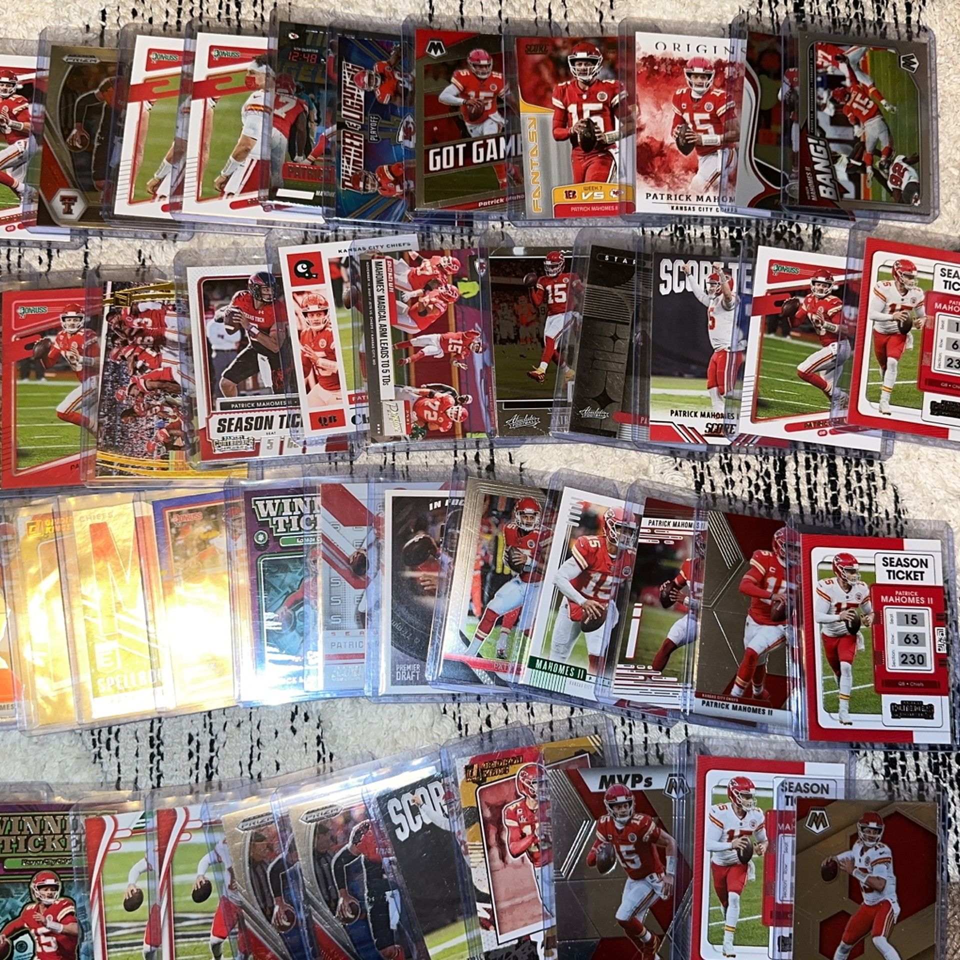 Patrick Mahomes Panini Huge Lot Of Rare Cards Rookies Color