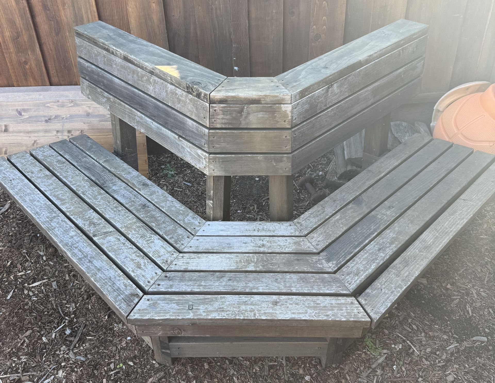 Wooden Bench Wrap-around Style 