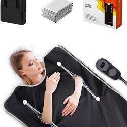 Infrared Sauna Blanket-Sauna Blanket for Home Use, Portable Design for Relaxation and Detoxification Highest 176℉, 20-60 Minutes Timer, 6 ft x 2.65 ft