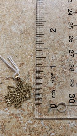 14k Yellow Gold Daddy's Angel Pendant