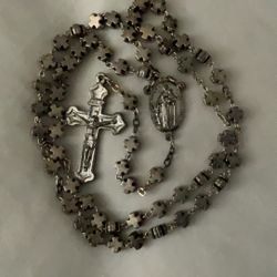 Vintage Gold Tone Rosary Stamped GARABANDAL 
